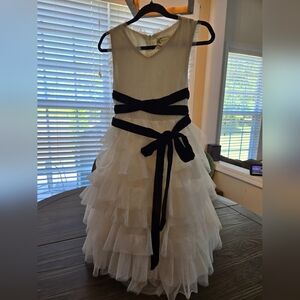 Elegant White and Black Kids Dress